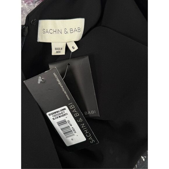 SACHIN & BABI Desdemona Crystal-Detail Gown Fuchsia Black size 6 - Picture 14 of 15